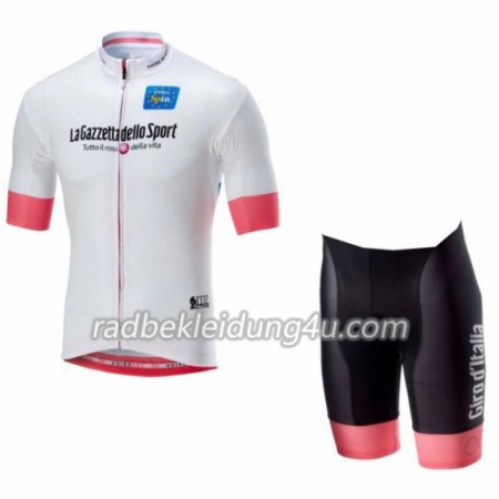 Set Weißes Fahrradtrikot + Radhose Kurze + Radhose Kurze 2018 Giro d'Italia Damen